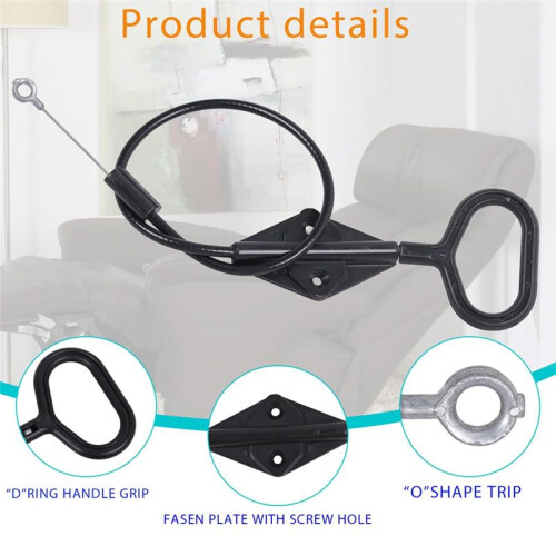 D Ring Replacement Recliner Handle,for Lazyboy Handle Cable, Release Cable Couch Recliner Replacement Parts,2 Pack 2