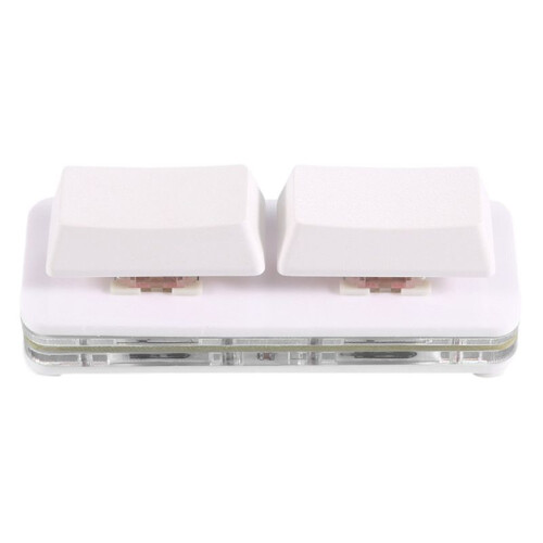 2 Key Custom Shortcut Keyboard USB Hot Swappable Mechanical Shaft Wired Enter Space Custom Screen Cut Keyboard,White 2