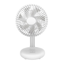 Oscillating Fan USB Rechargeable Portable Battery-Operated Table Fan with 4 Speed Levels Desk Fan for Outdoor White