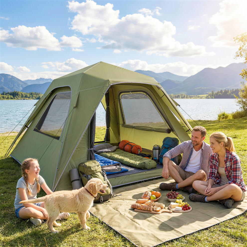 Outsunny Pop Up Tent Waterproof Camping Tents 2-3 People Green