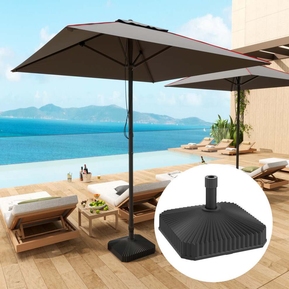 Outsunny Patio Parasol Base Umbrella Stand, Sand/Water Filled, Black