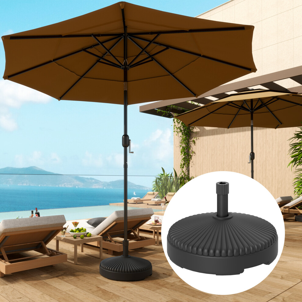 Outsunny Garden Parasol Base, 28Kg Sand Filled, 23Kg Water Filled, Black