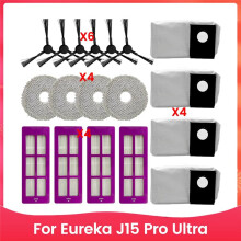 For J15 Pro Ultra Vacuum Cleaner,Accessories Kits Include 4 HEPA Filters,6 Side Brushes,4 Mop Cloth,4 Dust Bags