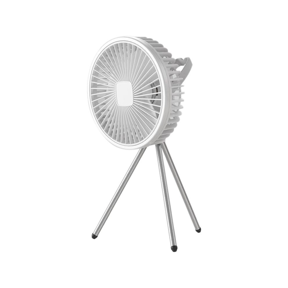 10000Mah Camping Fan Rechargeable Desktop Portable Air Circulator Wireless Ceiling Electric Fan With Power Tripod White 6031692450938