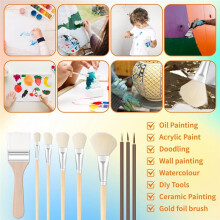 9-Delige Set Acrylverfkwasten, Penselen voor Acrylverf met Gedetailleerde Contouren Die Penselen Weergeven