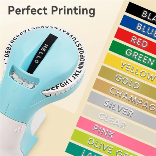 B90 Label Printer 3D Embossing Portable Manual Label Maker Labeling Machine 9mm 1