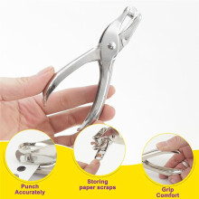 2 Pieces Small Single Hole Punch, 1/4 Inch One Hole Paper Punch with 8 Sheet Capacity Punch Accuracy