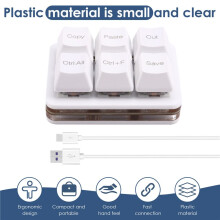 6Keys Copy Paste Search Save Cut Keyboard One Handed OSU Keypad Programmable Mechanical Shortcut Macro Keyboard White