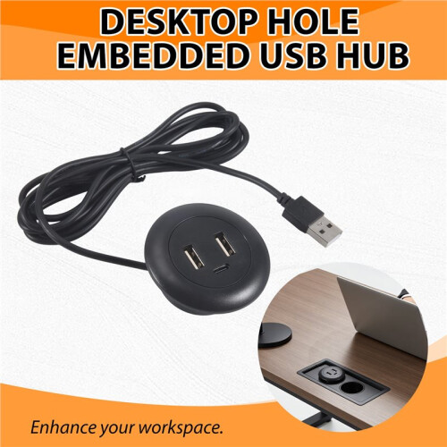 Desktop Hole Embedded USB Hub Type-C USB Charger 3 in 1 Splitter 1