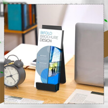 4 Pcs Metal Fancy Brochure Holder Display Flyer Brochure Holder Stand Table Vertical Countertop Literature Organizer