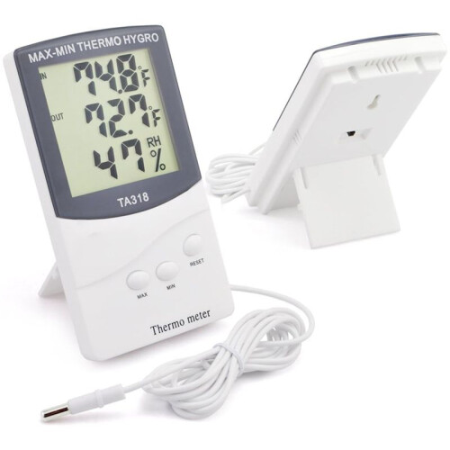 Dual Sensor LCD Display Indoor Outdoor Digital Thermometer Hygrometer with Max Min Memory 2