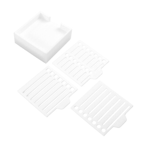 Sticky Note Stencil Compatible with Post Notes,3x3 Sticky Pads Base with 2 Stencils Included,Memo Pad Organizer White 2