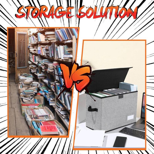 Comic Book Storage Boxes, Back to School Fold Comic Short Box Case with Lid, Book Bin Container Holds 150 Comics Gray 2