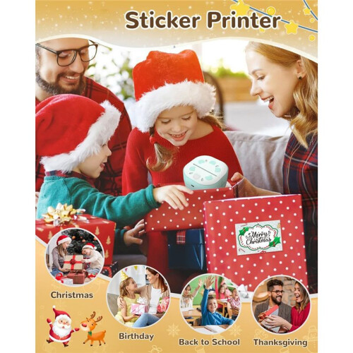 Sticker Printer,  Printer,  Portable Sticker Maker with 3 Rolls Paper, Inkless Thermal Printers 1
