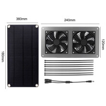 Solar Exhaust Fan Air Extractor Ventilator Solar Panel Powered Dual Fan for Dog Chicken House Greenhouse RV