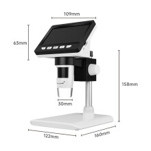 4,3-Zoll-LCD-Digitalmikroskop MüNzmikroskop 1000X, Mit 8 Einstellbaren LED-Leuchten, PC-Ansicht mit Verstellbarer Halterung