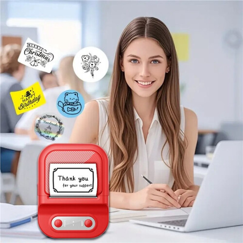 Wireless  Portable Printer Label Printer Mobile Thermal Adhesive Label Machine Suitable for Storehouse Express Red 1