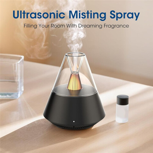 Essential Oil Diffuser,Modern Style Aroma Diffusers with Remote Control, USB Powered 150ml Ultrasonic Mist Aromatherapy Black 1