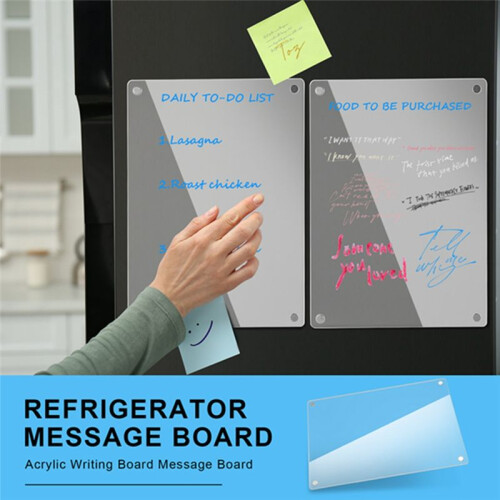 Dimensional Magnetic Transparent Acrylic Weekly Plan Notes Message Board Erasable DIY Magnetic Refrigerator Sticker 2