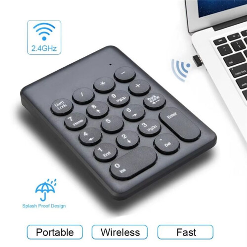 New 2.4G Wireless Digital Keyboard USB 18Keys  Numeric Keypad Numpad Accounting Teller for Laptop Notebook Tablets B 2