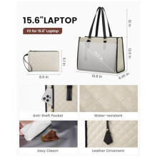 Tote Bag voor Dames: Laptoptas met Lunchvak, Grote Capaciteit, Handtas voor Zakelijk Gebruik, Werk, Collage, Kantoor, Casual