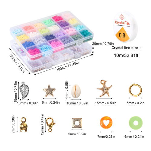 Ensemble de perles à 48 grilles: 48006 mm + 90047 mm, 24 couleurs 1