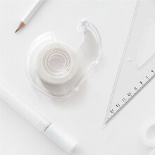 Hand Use Desktop Tape Dispenser, Transparent Plastic Light Weight Portable Refillable Dispenser for 3/4Inch Tape, 10Pcs