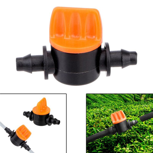 150Pcs 1/4Inch Pipe  Valve 4/7mm Hose Controller Barbed Adapter Agriculture Drip Irrigation Watering System Fitting 2