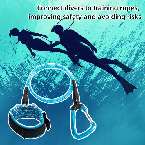 Lanière TPU de plongée Boulk – 5 mm  1 m – bleue 2