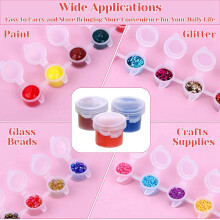 480Pieces Empty Paint Pot, 40 Strips Acrylic Paint Container Strips Storage with Lids for Arts and Crafts Paint 3Ml
