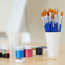 Set di Pennelli per Bambini 200 Pezzi per Pittura Un Olio Ad Acquerello Piatto + Pennello Un Punta