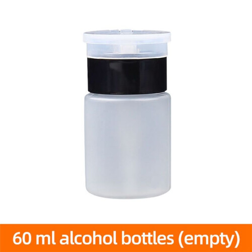 60ml Empty Alcohol Bottles Refillable Press Pump Bottle Clear Dispenser Remover Cleaner Tools Accessory 3pcs 1