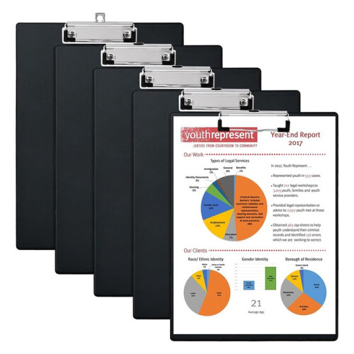Pranchetas de Plástico, (Conjunto de 5) Prancheta com Clipe de Perfil Baixo, 8,9 X 12,3 Polegadas Pranchetas para Escritório, Escola 1