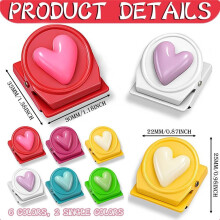 12 Pezzi Magneti per Frigorifero, Clip Magnetiche Colorate per Frigorifero, Aula, Cucina, Ufficio (Colorati, A Forma di Cuore)
