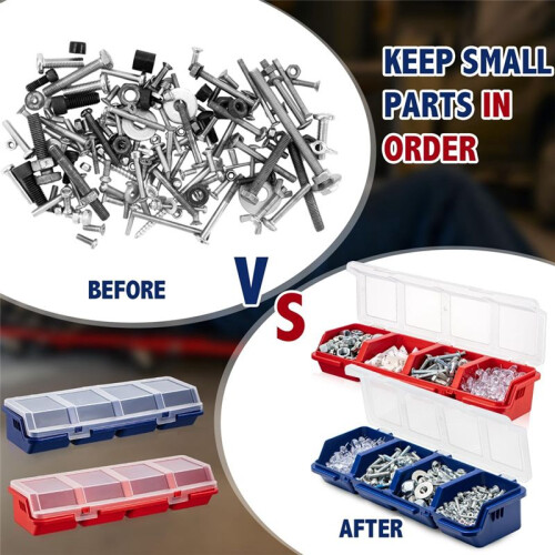 4 Pcs Screw Organizers and Storage Bins with Locks Plastic Hardware Organizer Box with Compartment Bolt Organizer 1