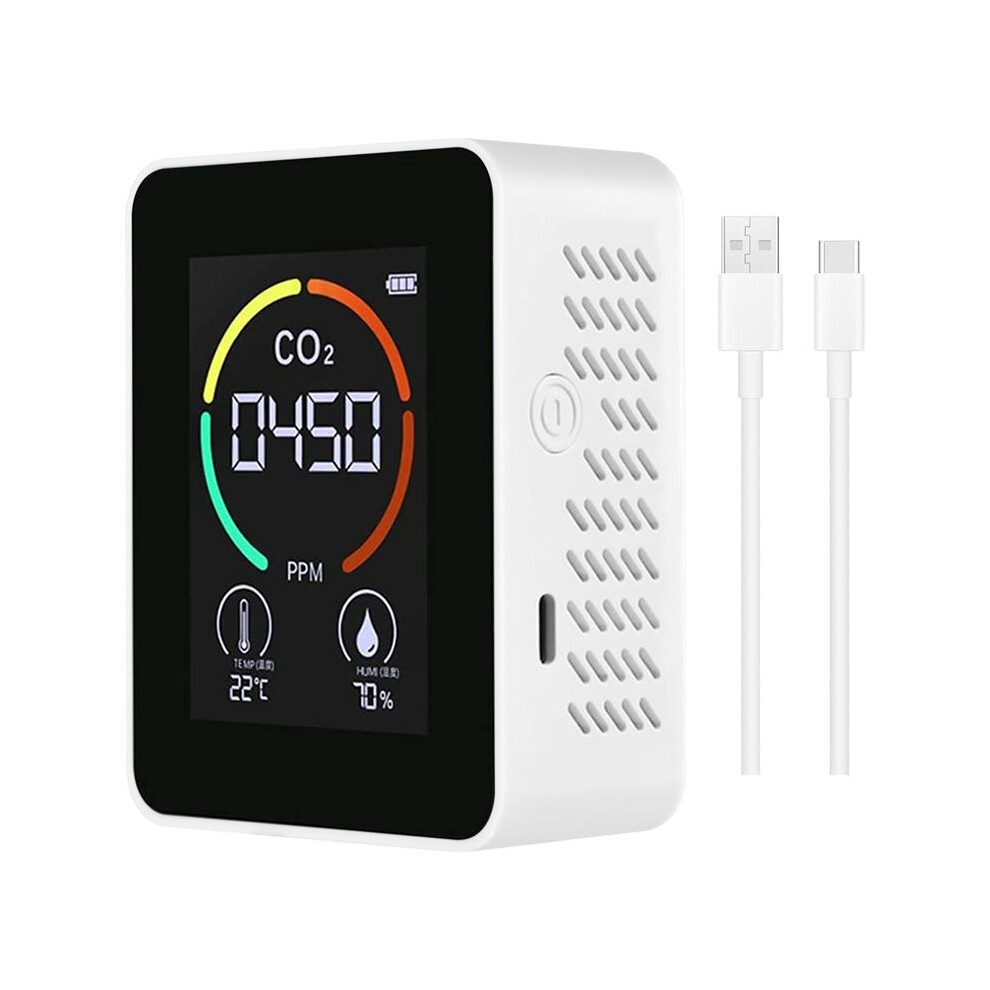 Temperature & Humidity Meter, Air Quality Monitor, Co2 Detector, 3-In-1 Digital Air Pollution Carbon Dioxide Detector A 6031542620795