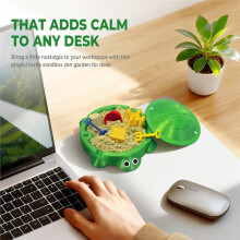 Turtle Sandbox Zen Garden for Desk,Turtle Sandbox with Lid the Go for Office Stress Relief,Funny Zen Garden Kit