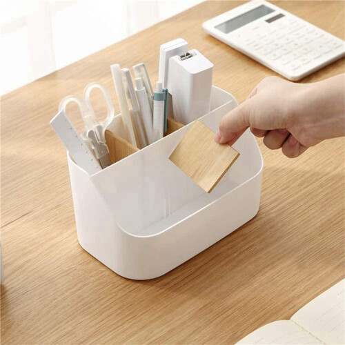 4X Desk Organizer Remote Control Holder Makeup Caddy Box for Home & Office 2