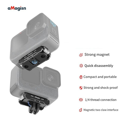 AMagisn Magnetic Quick Release Bracket is Suitable for GOPRO12/11/10/9/8 Action Camera Quick Release Adapter