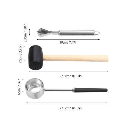 1Set Kit Apricocco Manuale Acciaio E Legno Per Uso Domestico E Esterno 1