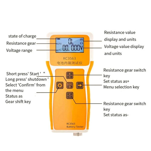 RC3563 Battery Internal Resistance Meter 18650 High Precision Voltage Lithium Battery Internal Resistance Meter,A 1
