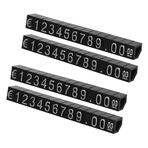 60Sets Plastic Cubes Price Display Tags Adjustable Number Stand Frame Label Shop 1