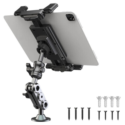 Supporto per Telefono da Auto con Base per Trapano Resistente, Supporto per Tablet, Supporto per Cruscotto, Regolabile A 360, Supporto A 2 Stadi per 2