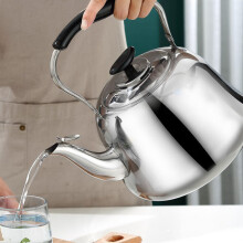 Edelstahl 2L Wasserkocher mit Pfeife, Alarmfunktion und großem Öffnungsdesign