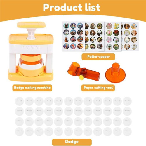 Badge Maker Machine, Solid Pin Maker, CreativePress Machine Badge Punch Kit, Easy to Use Pin Badge Maker for Children 2