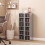Homcom HOMCOM Set of 2 CD Storage Units with Adjustable Shelves, High Gloss Grey 1