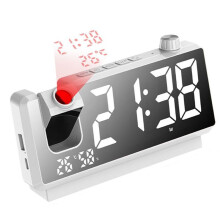 Projection Alarm Clock HD LED Display  Projection Clocks for Bedroom 180 Degree Rotatable Digital Clock Projector A