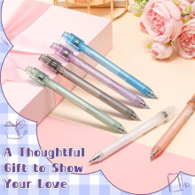 6 Stylos à Bille à Encre Gel Anti-Stress, 0,5 mm, Encre Noire, Pointe Fine, Séchage Rapide, Écriture Fluide, Stylo à Bille Anti-Anxiété