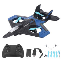 RC Stealth Raptor Airplane With Aerobatics Drone Capabilities, Gesture Control Colorful Lights Spray Trail EPP Material Balanced Flight Headless Mode