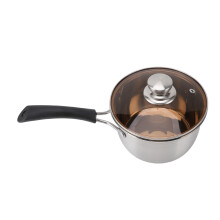Stainless Steel Small Milk Pan 14cm Rapid Heat Single Handle Soup Pot
